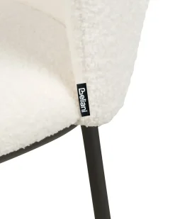 Sæt med 2 barstole MINA Boucle Hvid