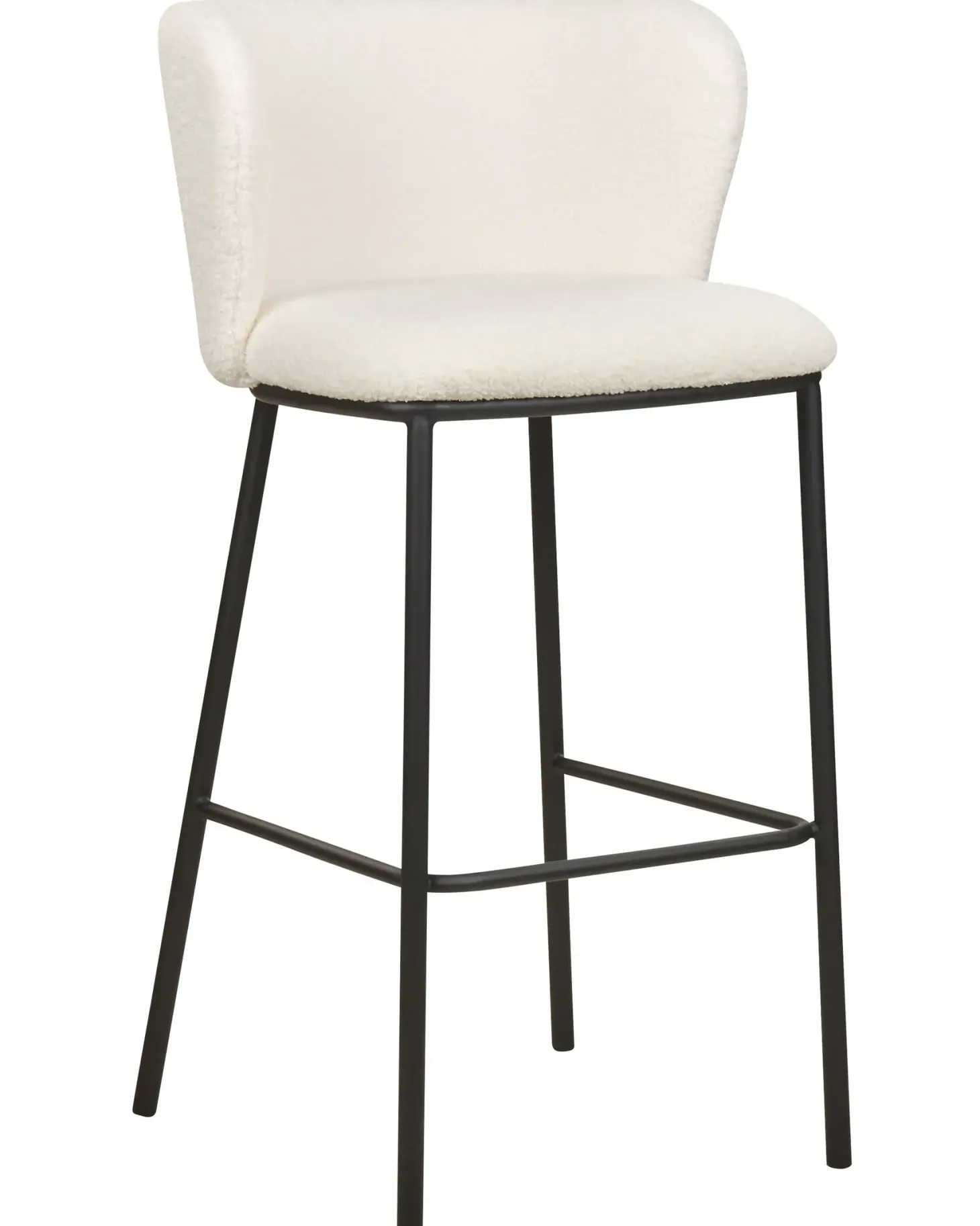 Sæt med 2 barstole MINA Boucle Hvid