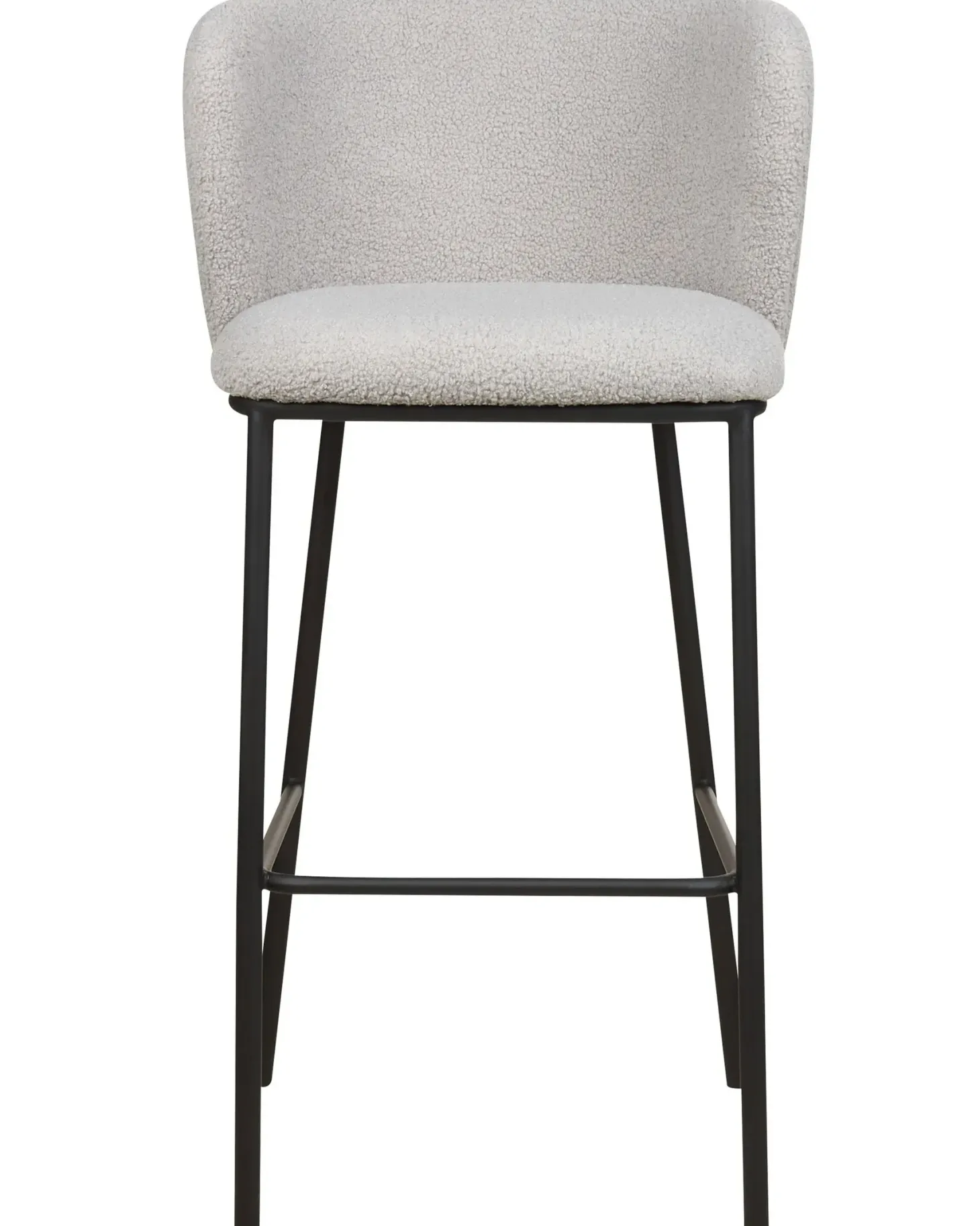 Sæt med 2 barstole MINA Boucle Lysegrå