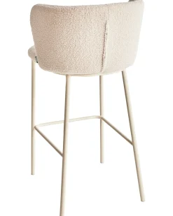 Sæt med 2 barstole MINA II Boucle Lys Beige