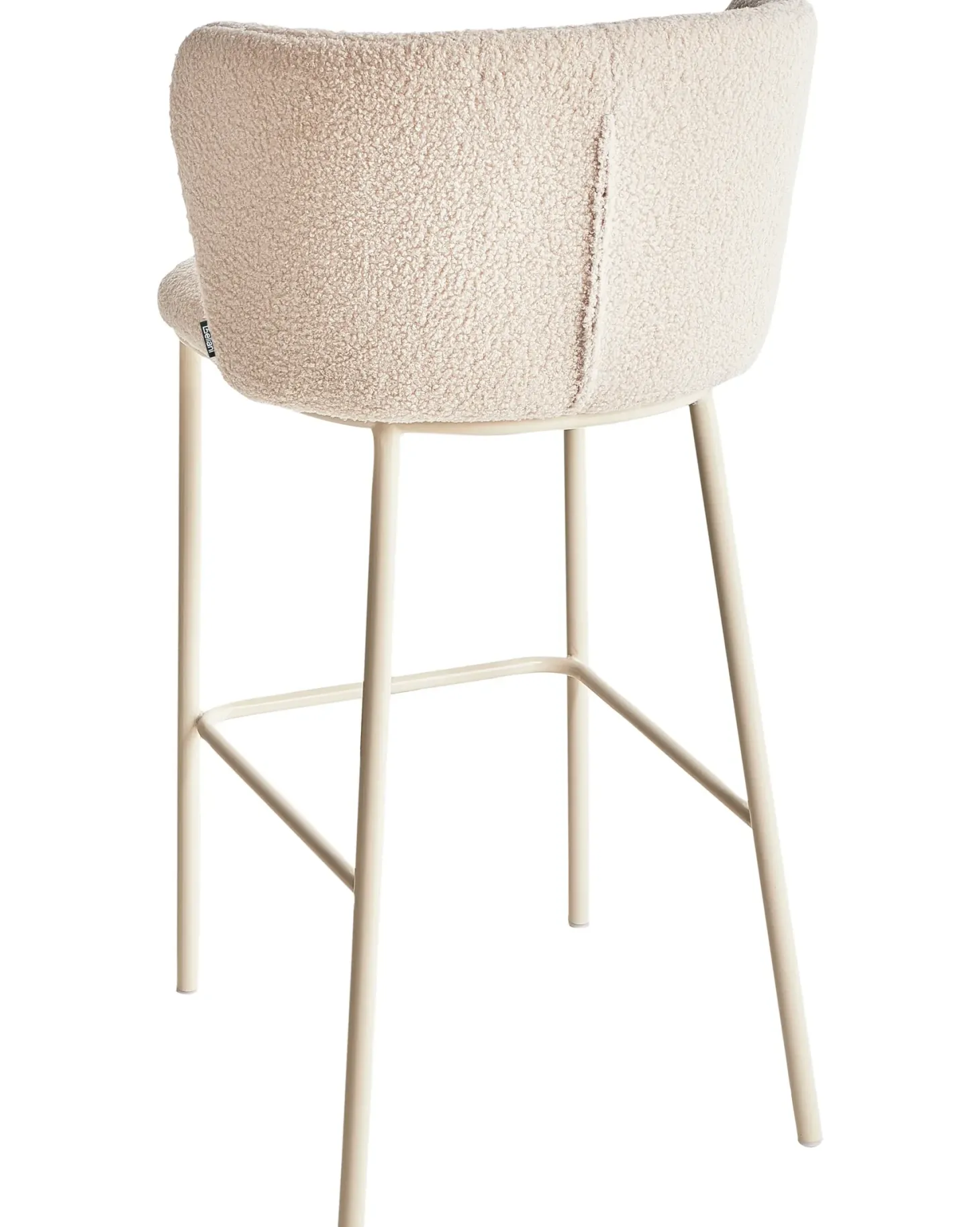 Sæt med 2 barstole MINA II Boucle Lys Beige