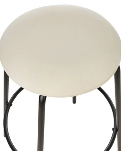 Sæt med 2 barstole MORTON Velour Cremehvid