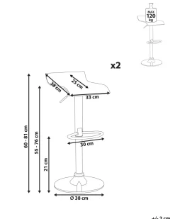Sæt med 2 barstole NEUM Transparent