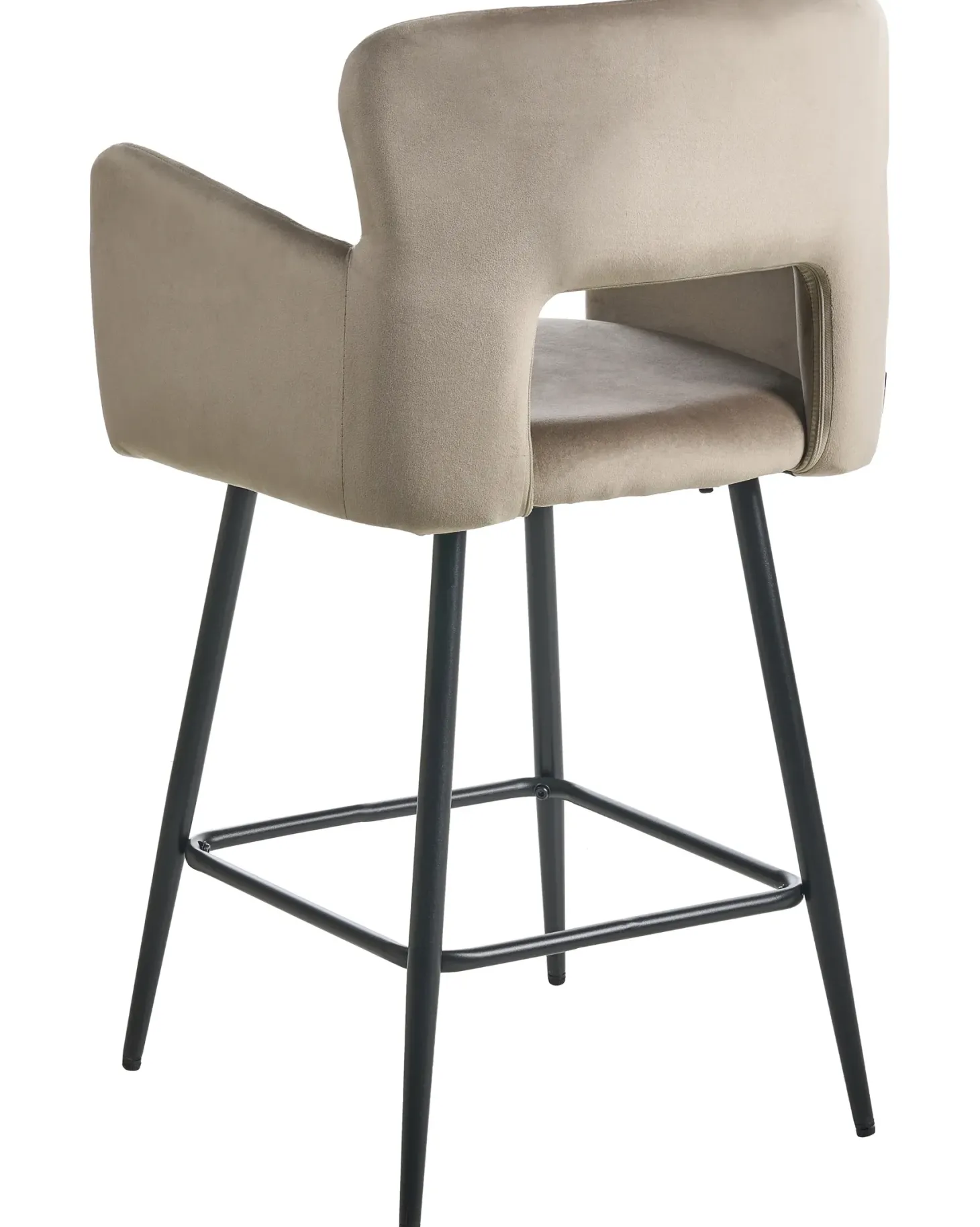 Sæt med 2 barstole SANILAC Velour Brungrå