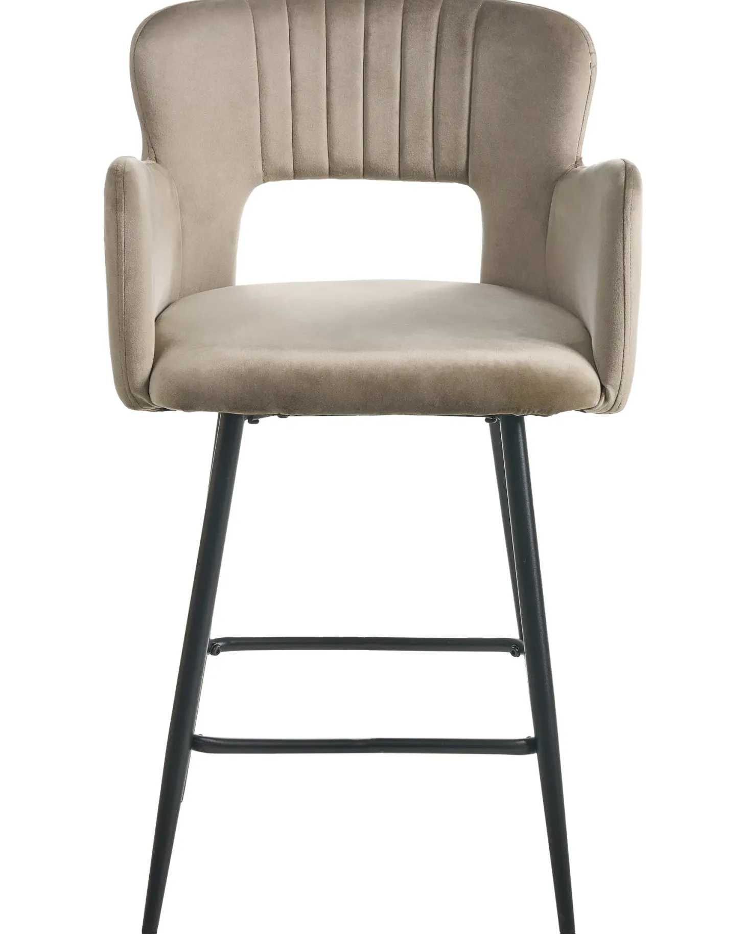 Sæt med 2 barstole SANILAC Velour Brungrå