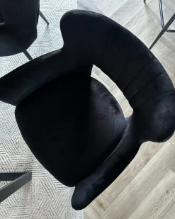 Sæt med 2 barstole SANILAC Velour Sort