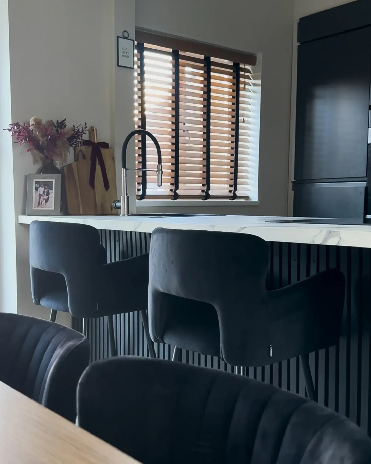Sæt med 2 barstole SANILAC Velour Sort