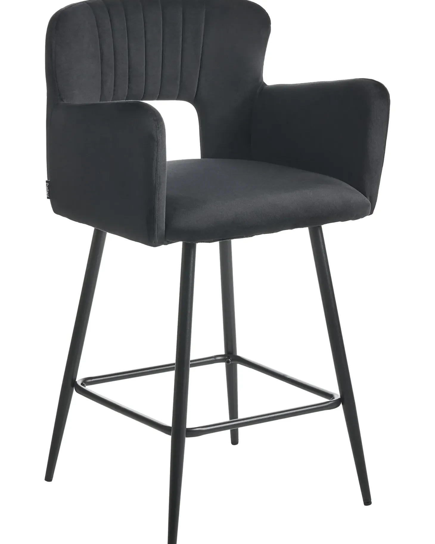 Sæt med 2 barstole SANILAC Velour Sort