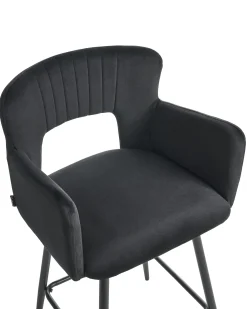 Sæt med 2 barstole SANILAC Velour Sort