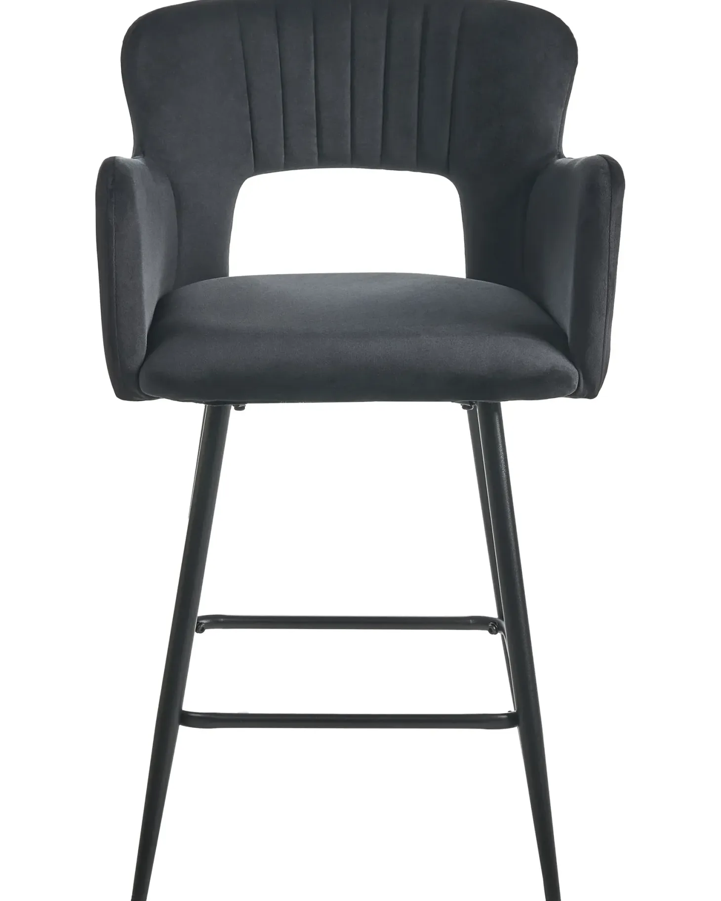 Sæt med 2 barstole SANILAC Velour Sort