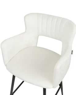 Sæt med 2 barstole SANILAC Velour Hvid