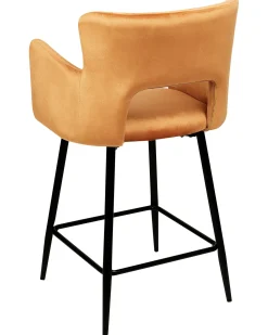 Sæt med 2 barstole SANILAC Velour Orange
