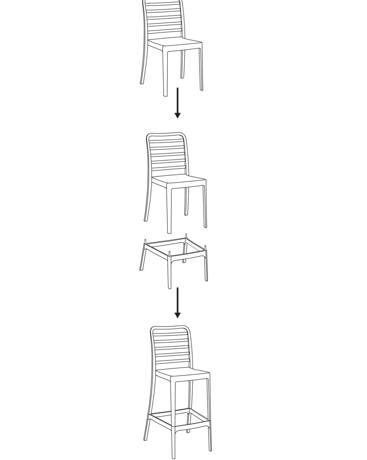 Sæt med 4 barstole SECEDA Syntetisk materiale 2 i 1 Sort