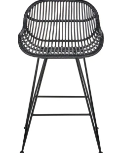 Sæt med 2 barstole TERRELL Rattan Sort