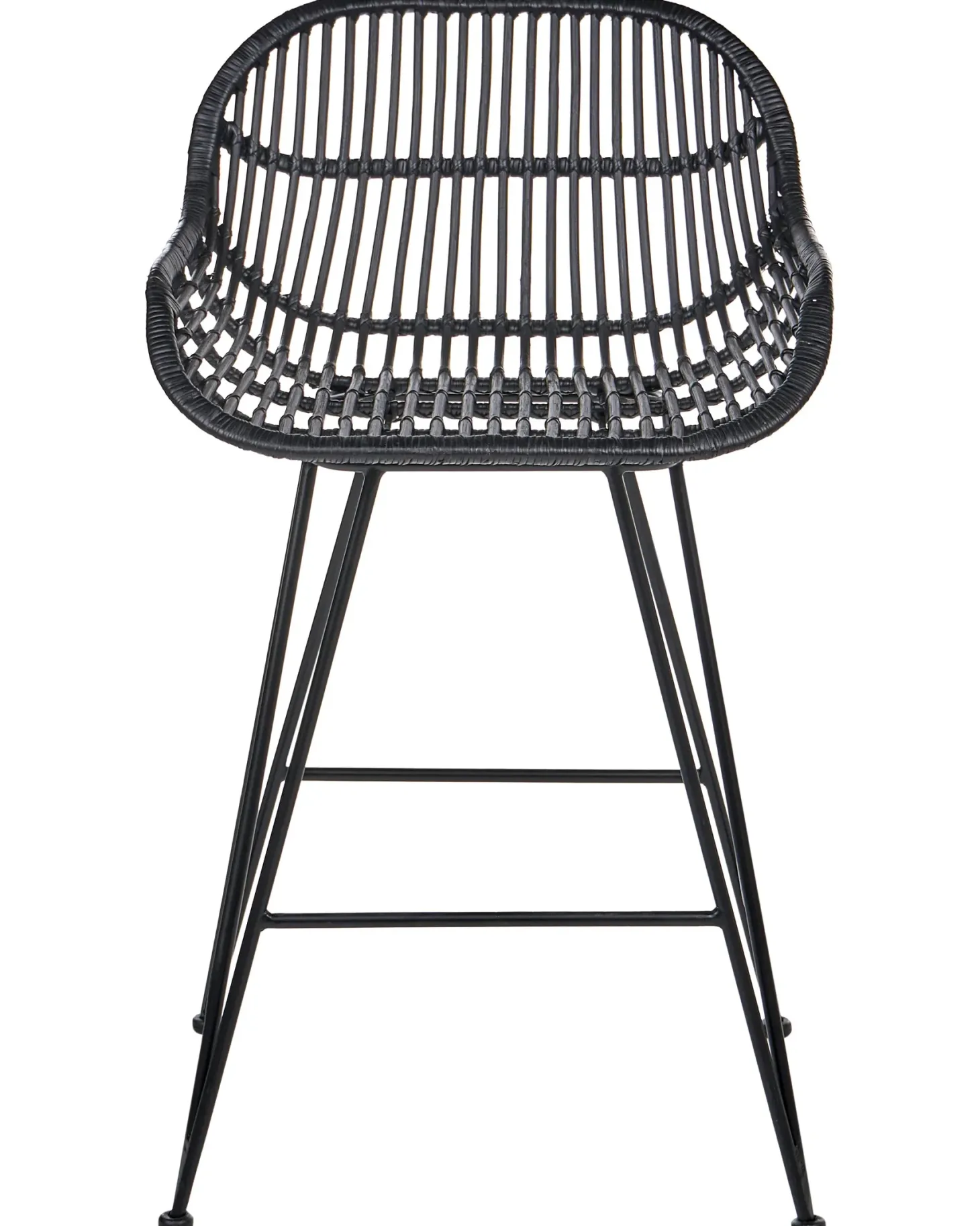 Sæt med 2 barstole TERRELL Rattan Sort