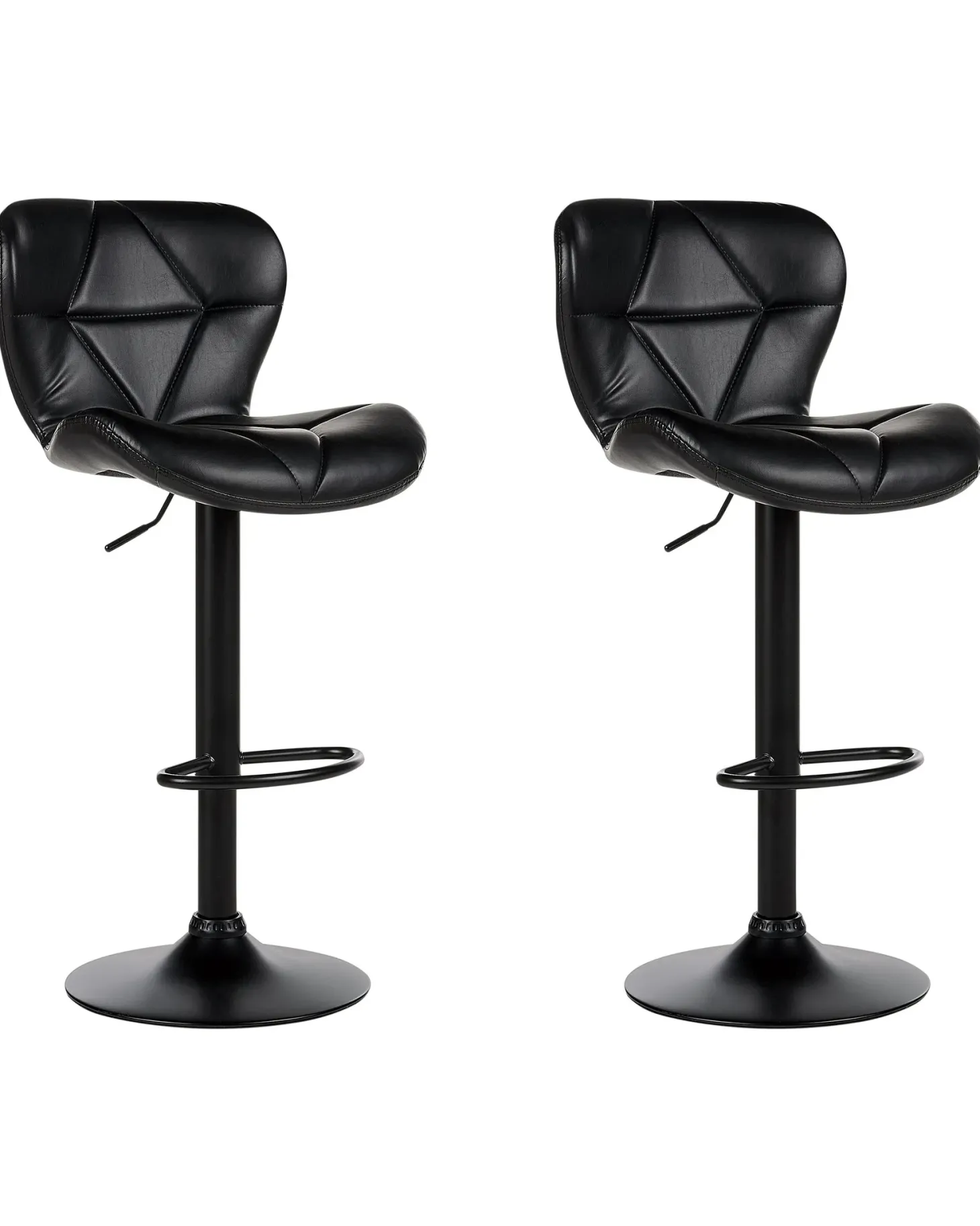 Sæt med 2 barstole VALETTA Kunstlæder Sort