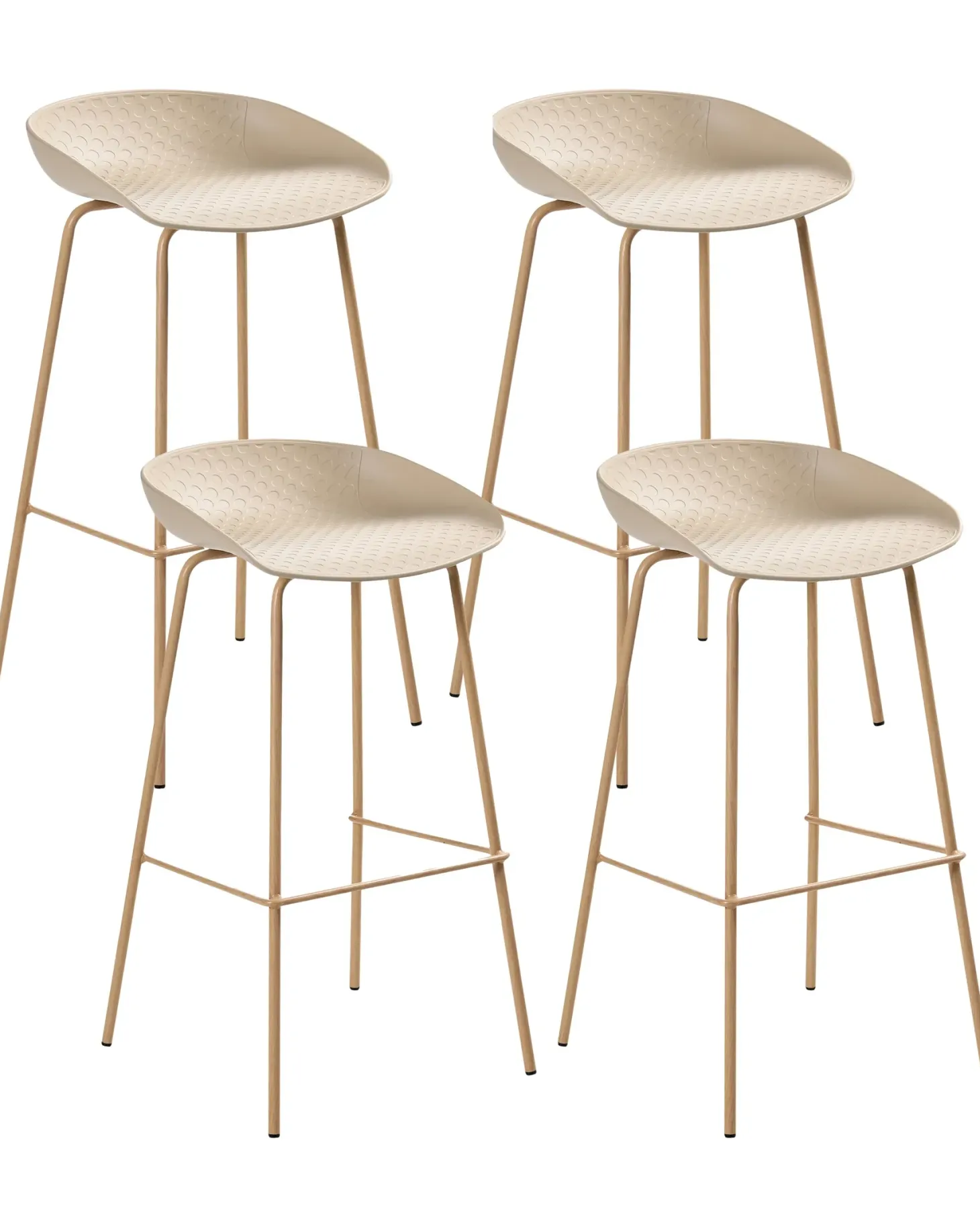 Sæt med 4 barstole VENLO Beige