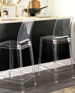 Sæt med 2 barstole WELLINGTON Transparent