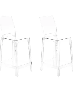 Sæt med 2 barstole WELLINGTON Transparent