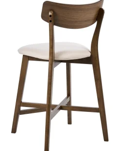 Sæt med 2 barstole YUMA Træ Råhvid/brun