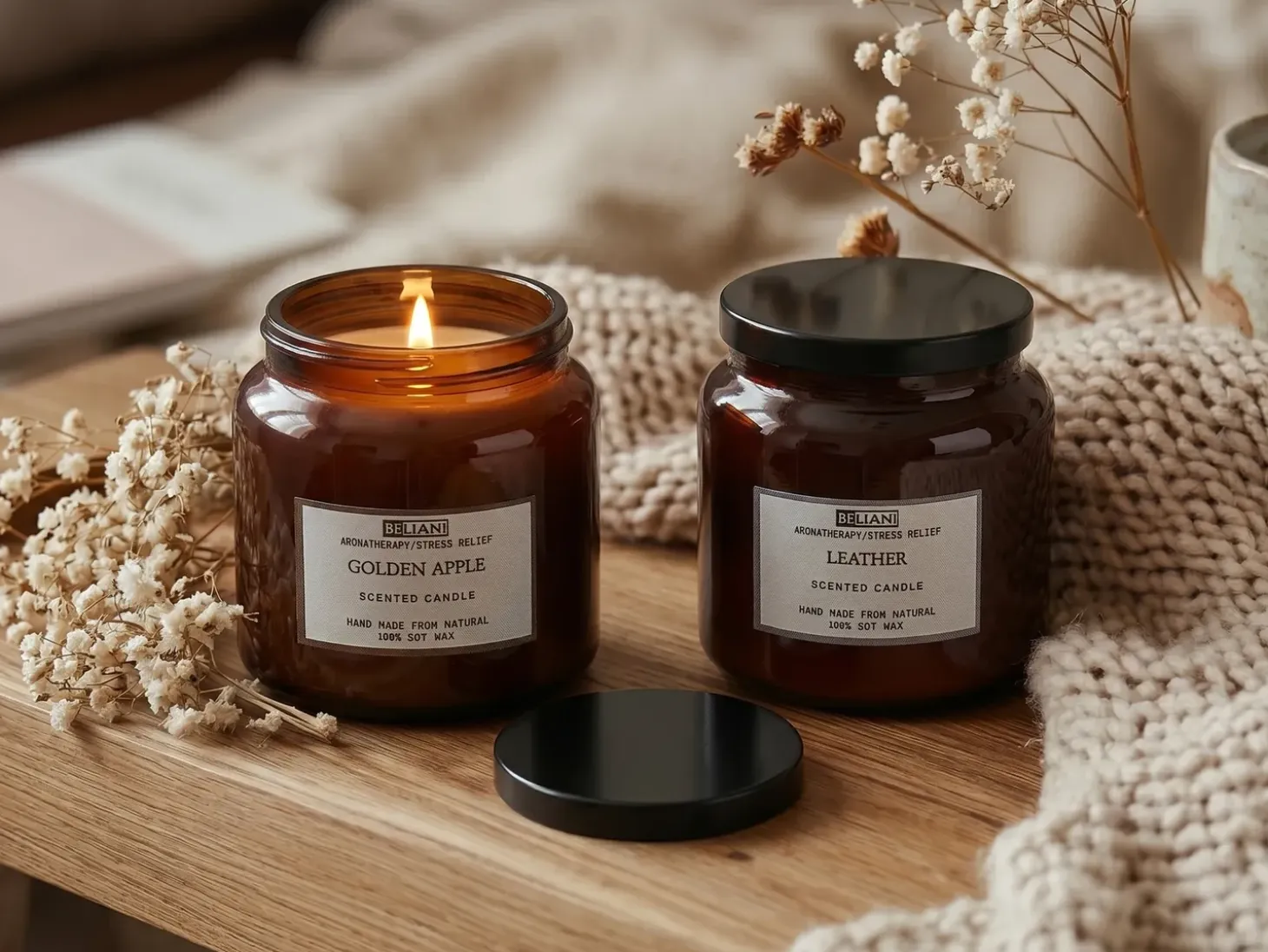 Sæt med 2 duftlys ABSOLUTE ALCHEMY Soja voks Frugtig noter Fresh notes