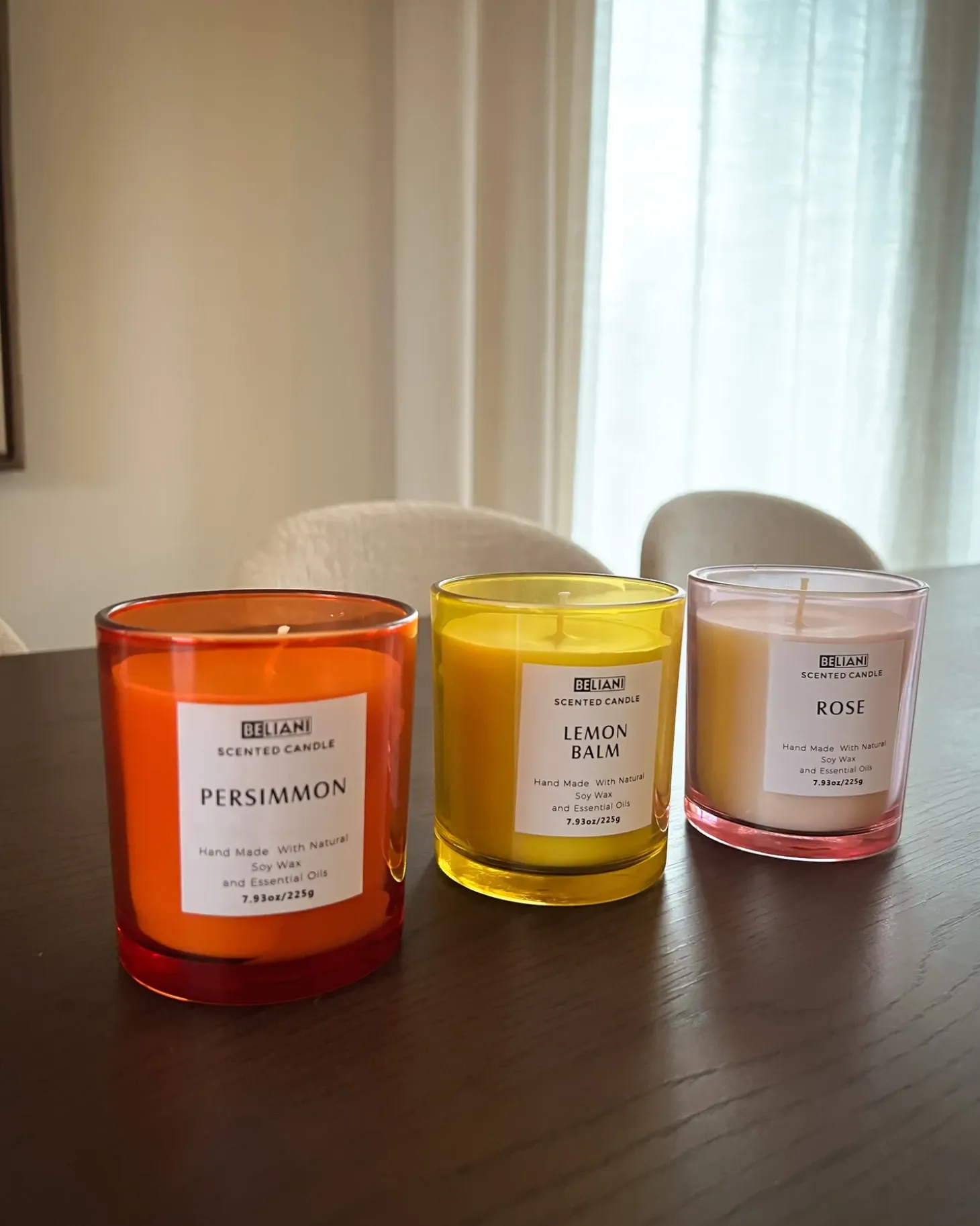 Sæt med 3 duftlys COLORFUL BARREL Soja voks Orientalske noter krydderurter noter Blomster noter
