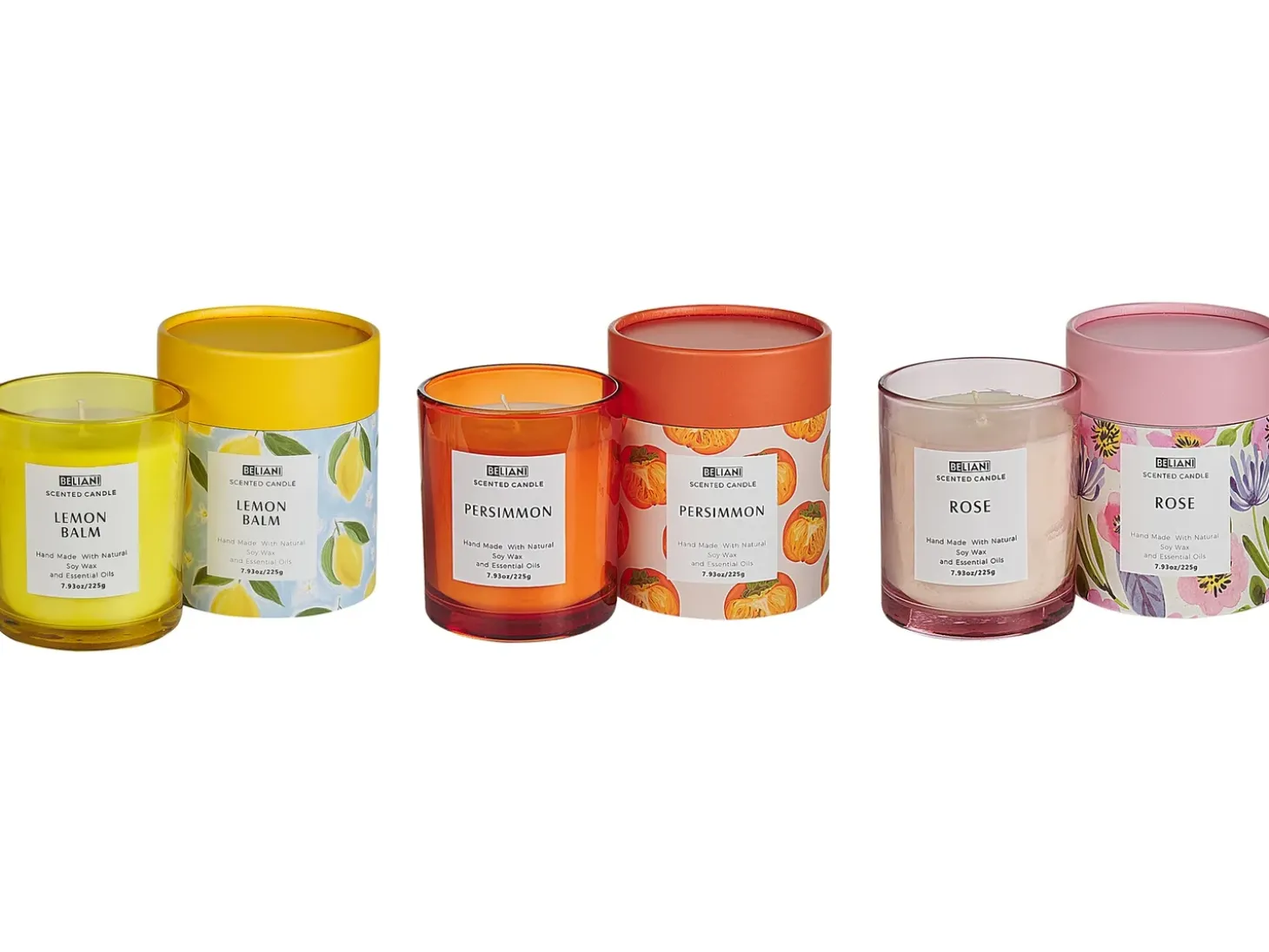 Sæt med 3 duftlys COLORFUL BARREL Soja voks Orientalske noter krydderurter noter Blomster noter