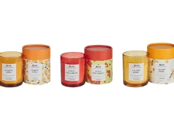 Sæt med 3 duftlys COLORFUL BARREL Soja voks Frugtig noter