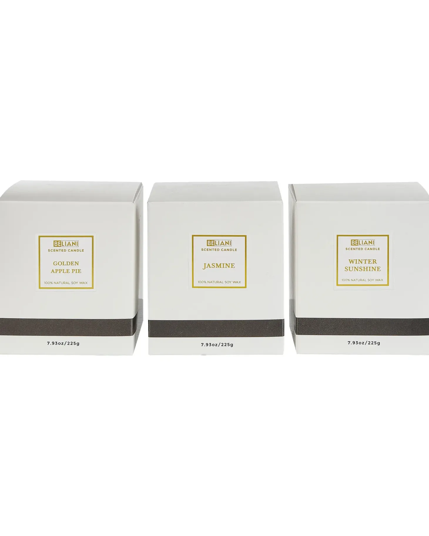 Sæt med 3 duftlys METALLIC GLAMOUR 9 cm Multifarvet