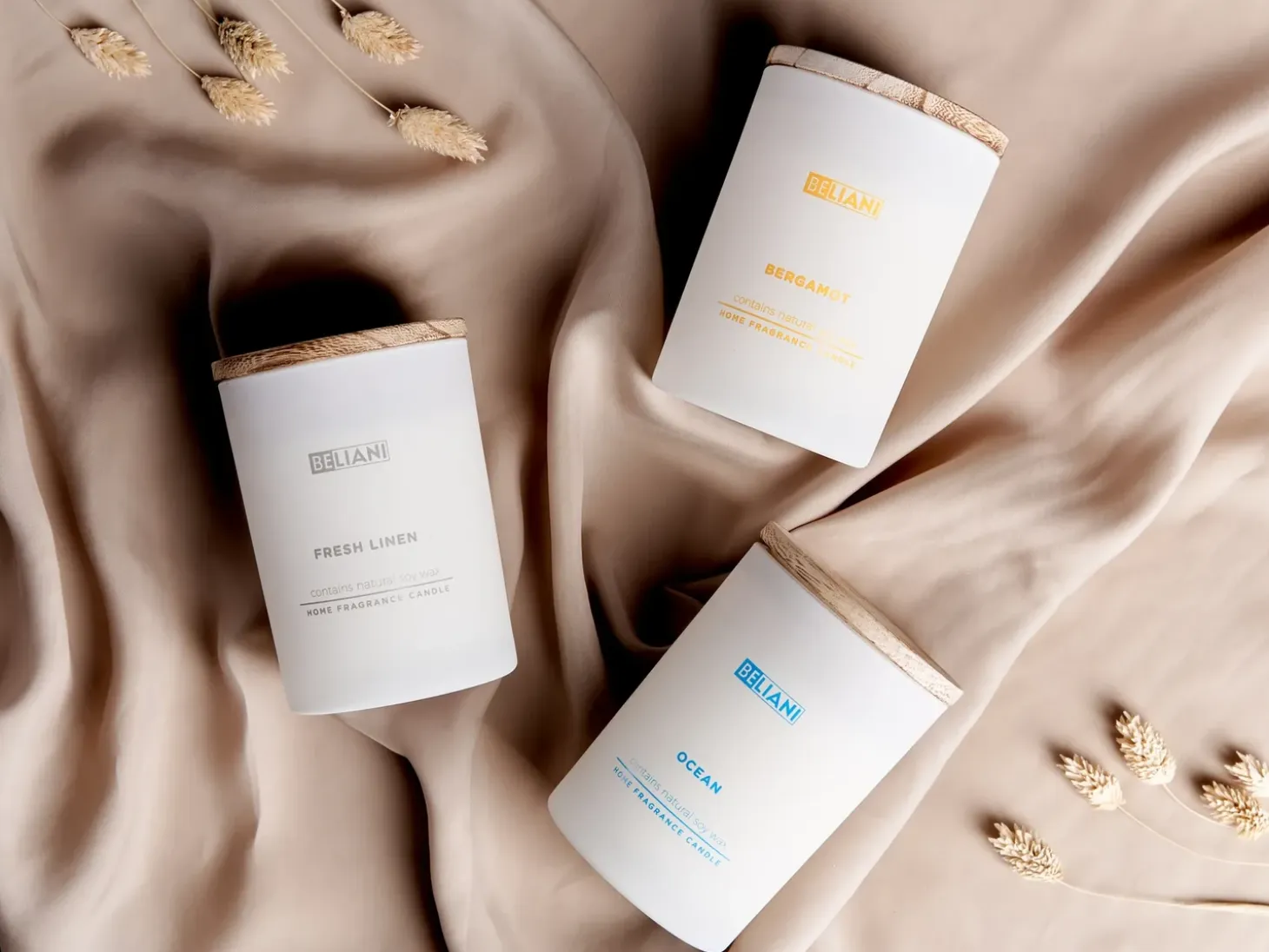 Sæt med 3 duftlys SIMPLICITY Soja voks Frugtig noter Fresh notes