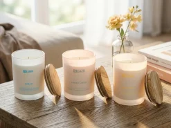Sæt med 3 duftlys SIMPLICITY Soja voks Frugtig noter Fresh notes