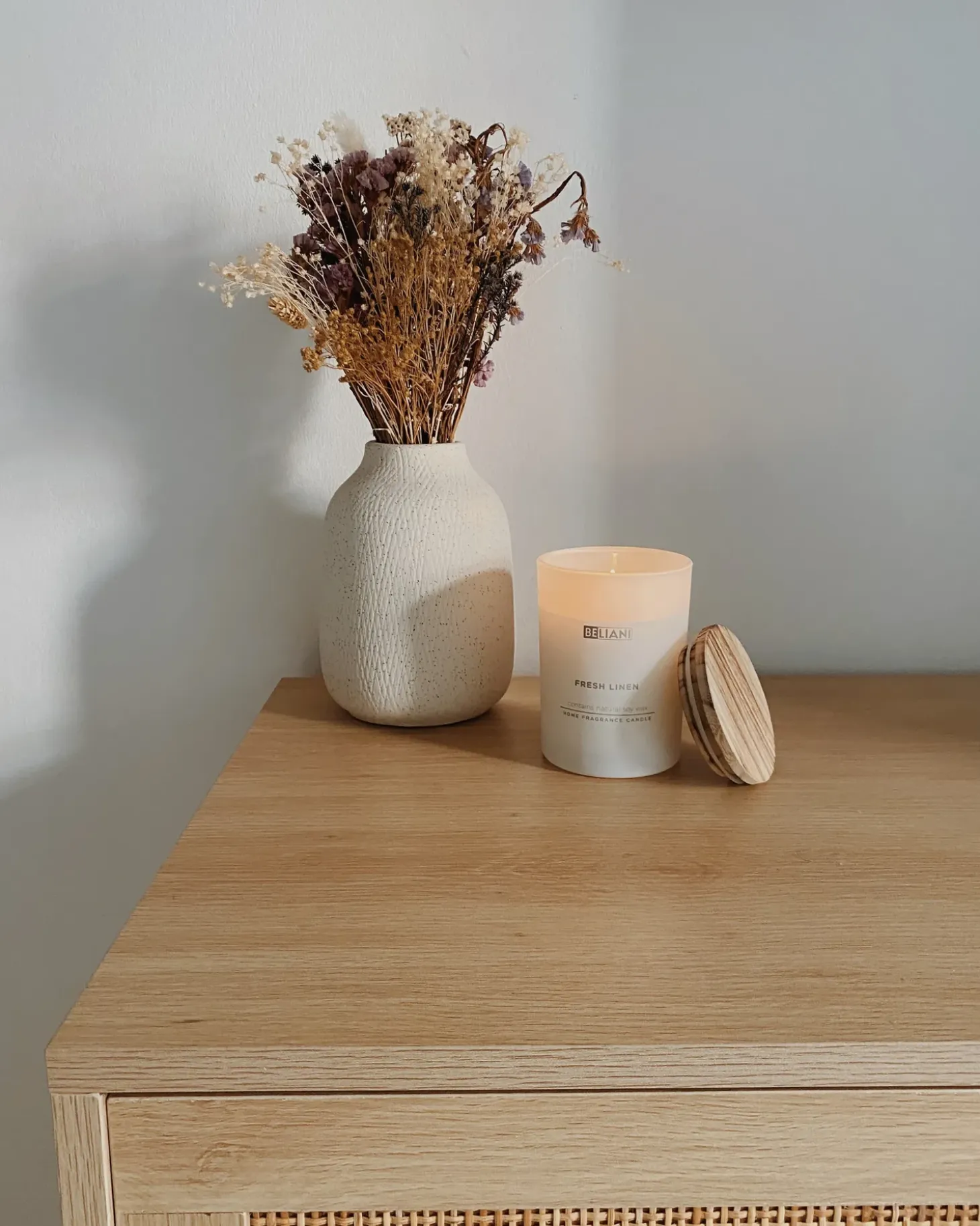 Sæt med 3 duftlys SIMPLICITY Soja voks Frugtig noter Fresh notes