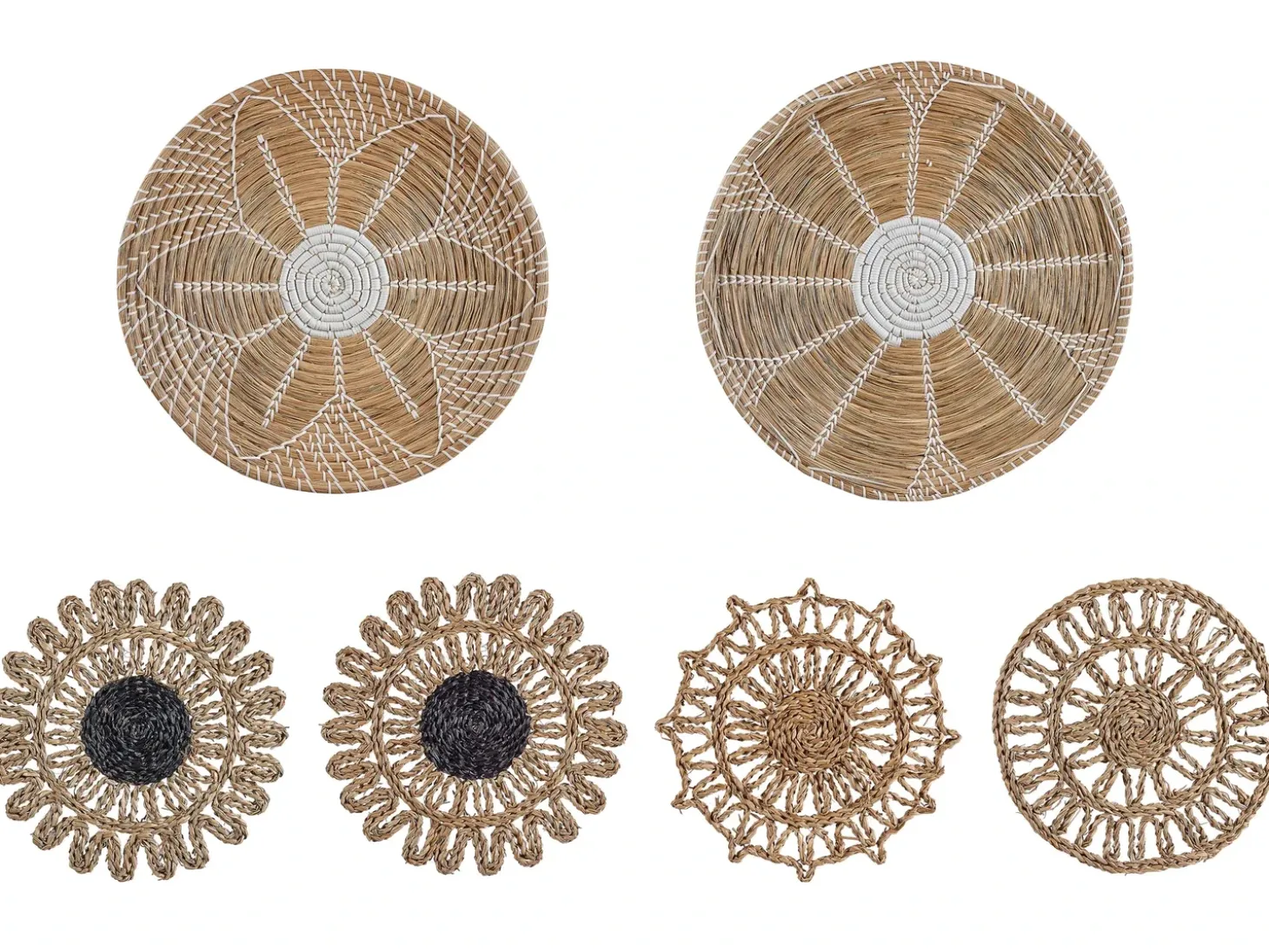 Sæt med hængende dekorationer PINTANO Søgræs 50/35/36 cm Naturlig