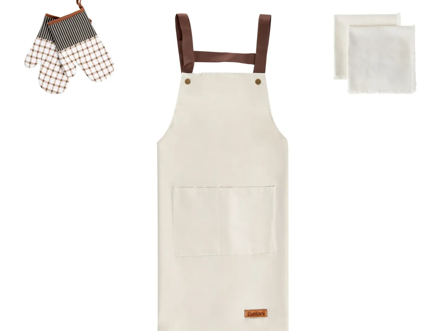Sæt med køkkentekstiler LACTUCA Beige