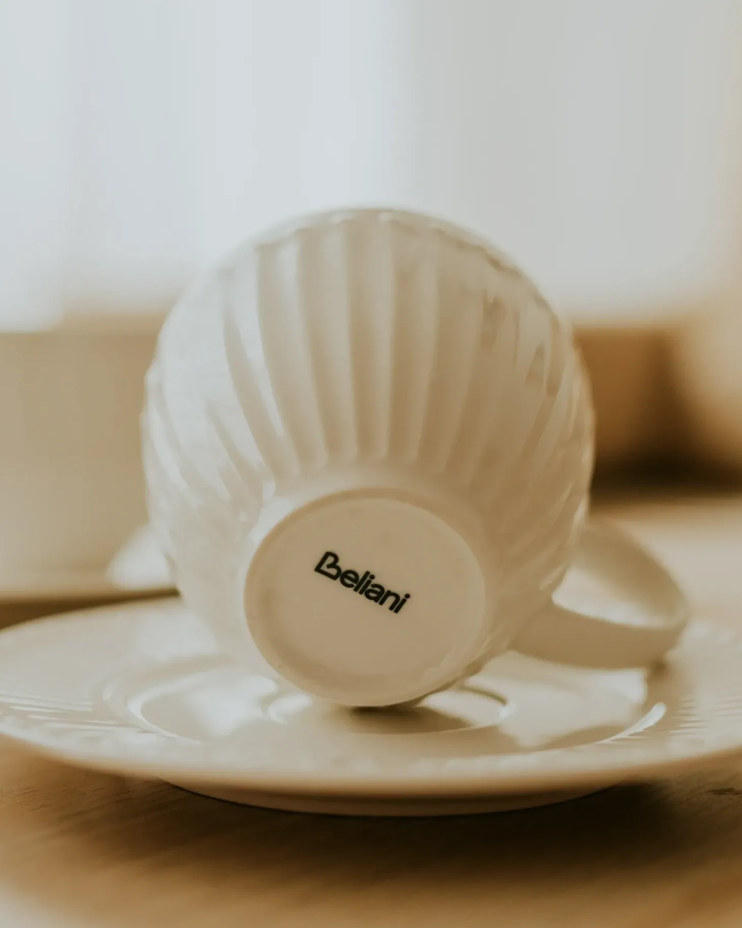 Sæt med 4 kopper med underkopper COWSLIP Porcelæn Hvid