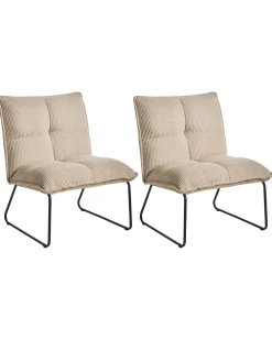 Sæt med 2 lænestole BJASTA Fløjl Beige