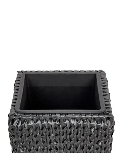 Sæt med 2 plantekrukker BERBERIS 34/45 cm Sort PE-rattan
