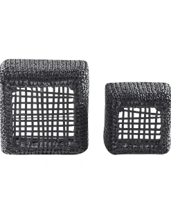 Sæt med 2 plantekrukker BERBERIS 34/45 cm Sort PE-rattan