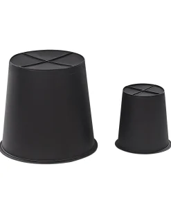 Sæt med 2 plantekrukker BRODIEA PE-rattan 26/45 cm Sort