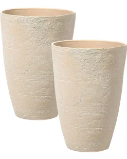 Sæt med 2 plantekrukker CAMIA 43 cm Beige