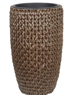 Sæt med 2 plantekrukker CEDRUS 37/45 cm Brun PE-rattan