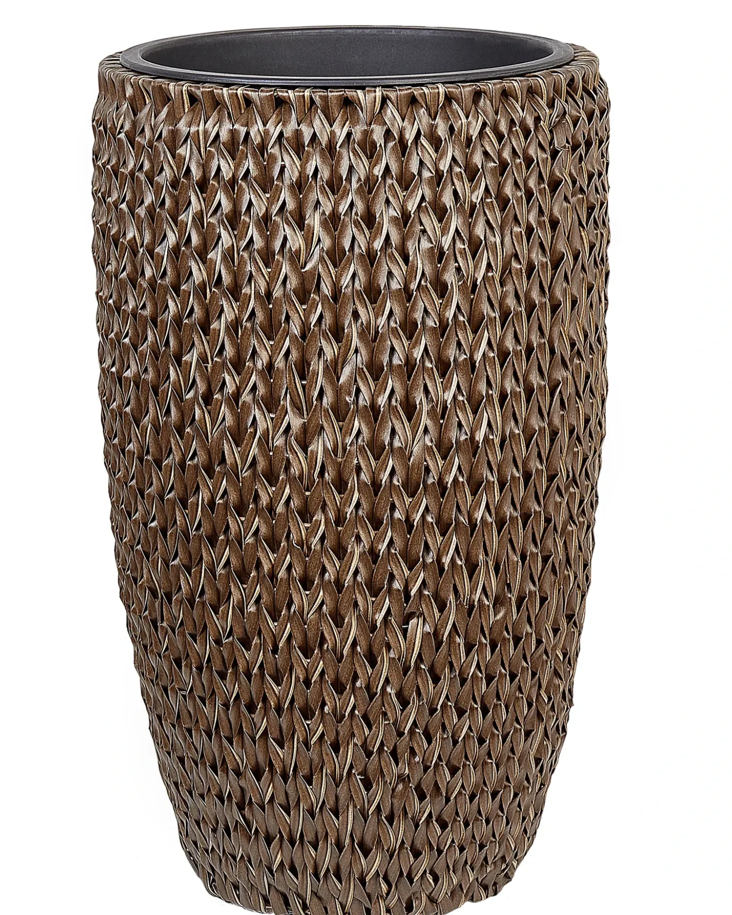 Sæt med 2 plantekrukker CEDRUS 37/45 cm Brun PE-rattan