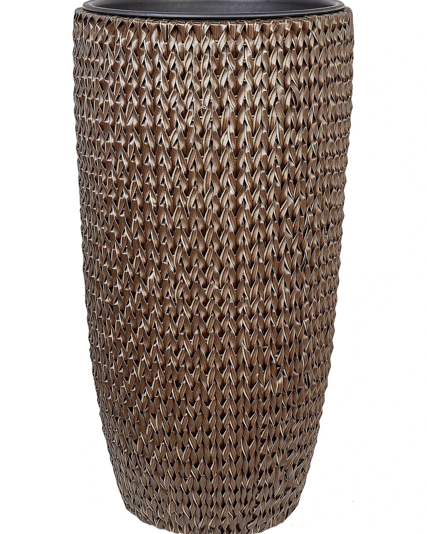 Sæt med 2 plantekrukker CEDRUS 37/45 cm Brun PE-rattan
