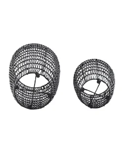Sæt med 2 plantekrukker CHELONE 26/34 cm Sort PE-rattan