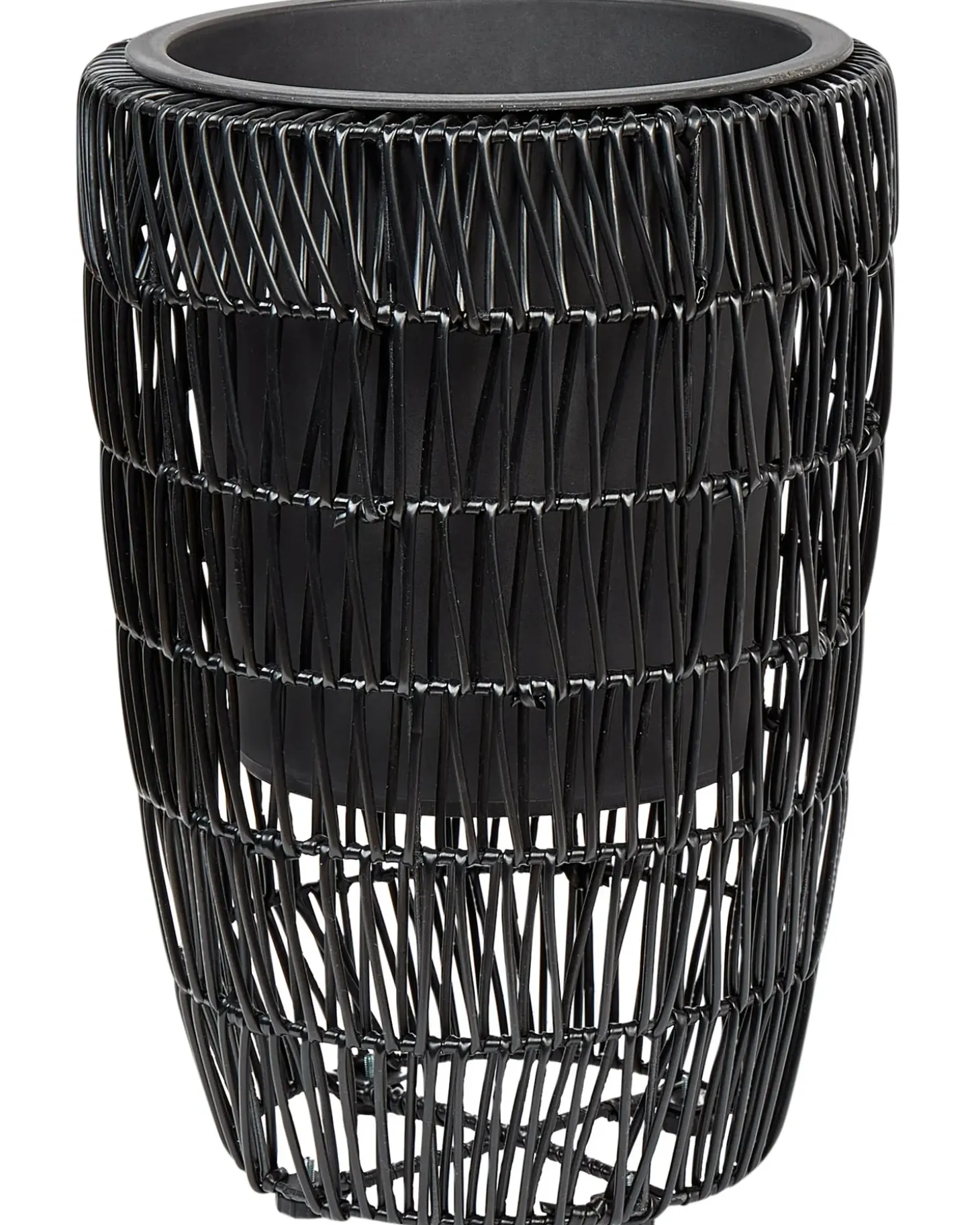 Sæt med 2 plantekrukker CHELONE 26/34 cm Sort PE-rattan