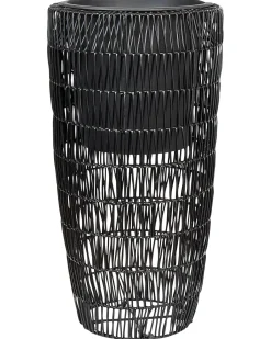 Sæt med 2 plantekrukker CHELONE 26/34 cm Sort PE-rattan
