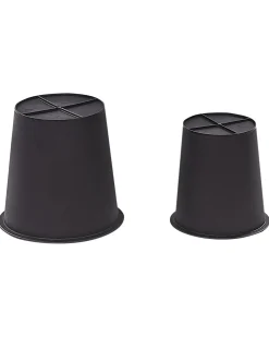 Sæt med 2 plantekrukker CHELONE PE-rattan 26/34 cm Brun