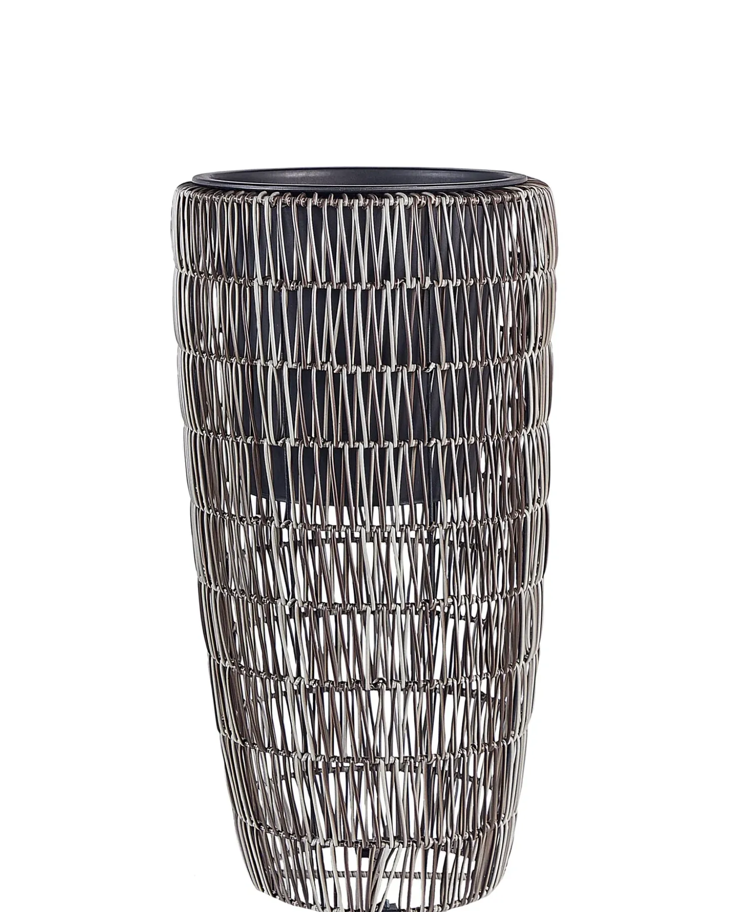 Sæt med 2 plantekrukker CHELONE PE-rattan 26/34 cm Brun
