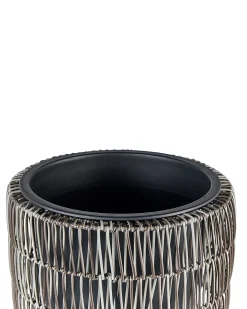 Sæt med 2 plantekrukker CHELONE PE-rattan 26/34 cm Brun