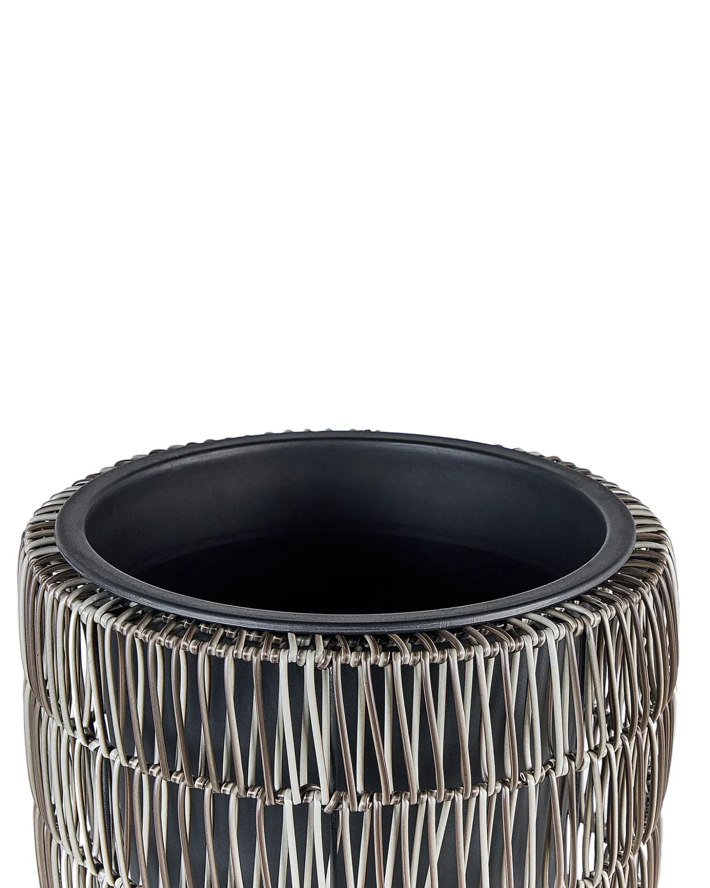 Sæt med 2 plantekrukker CHELONE PE-rattan 26/34 cm Brun